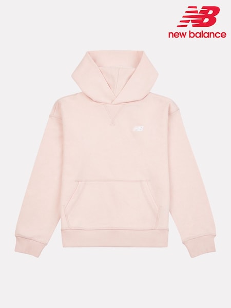 New Balance Pink Kids French Terry Small Logo Hoodie (F92895) | £50 - £60
