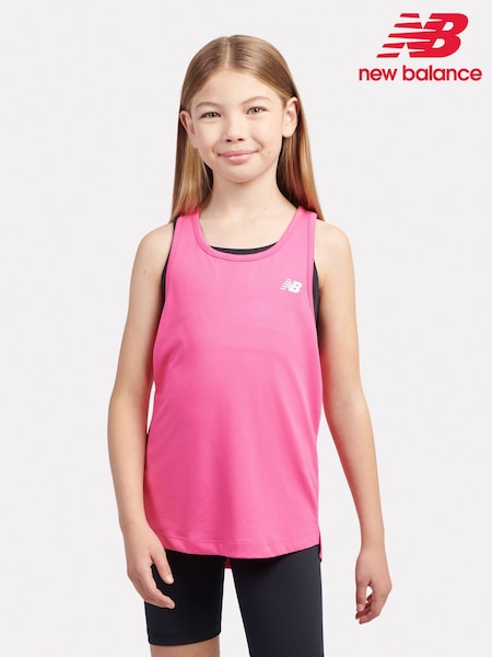 New Balance Pink Kids Athletic Tank (F92900) | £23 - £28