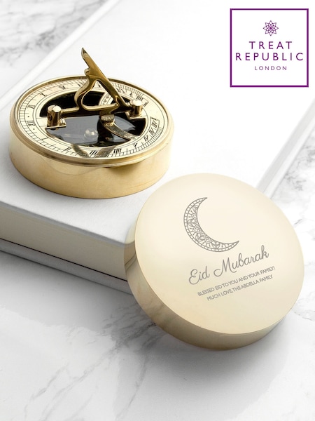 Personalised Eid Mubarak Sundial Compass by Treat Republic (F92918) | £65