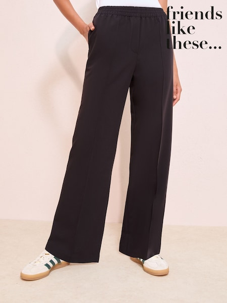 Friends Like These Black Wide Leg Trousers (F92941) | £34