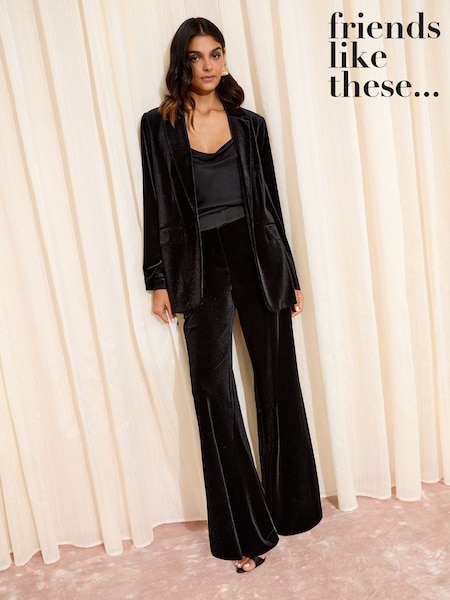 Friends Like These X Lucy Mecklenburgh Black Velvet Blazer (F92946) | £59
