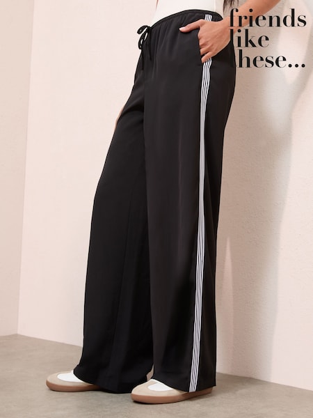 Friends Like These Black Side Stripe Pull On Trousers (F92947) | £37