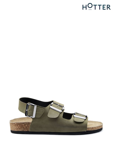 Hotter Green Regular Fit Broadwalk Buckle Sandals (F92980) | £85