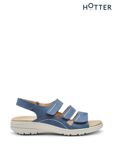Hotter Blue Regular Fit Abigail Touch-Fastening Sandals (F92981) | £75