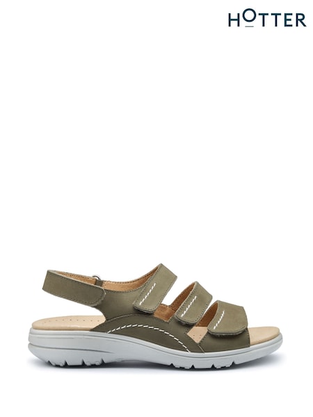 Hotter Green Regular Fit Abigail Touch-Fastening Sandals (F93009) | £75