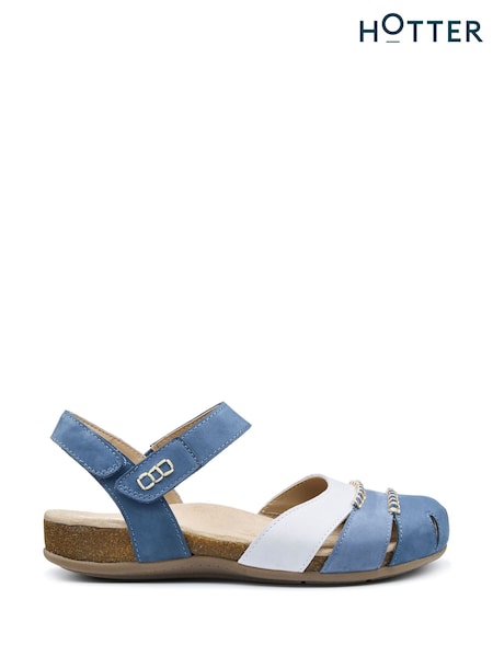 Hotter Blue Wide Fit Denali Touch-Fastening Sandals (F93011) | £85