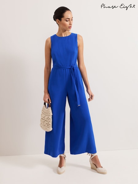 Phase Eight Blue Marta Plain Jumpsuit (F93024) | £99
