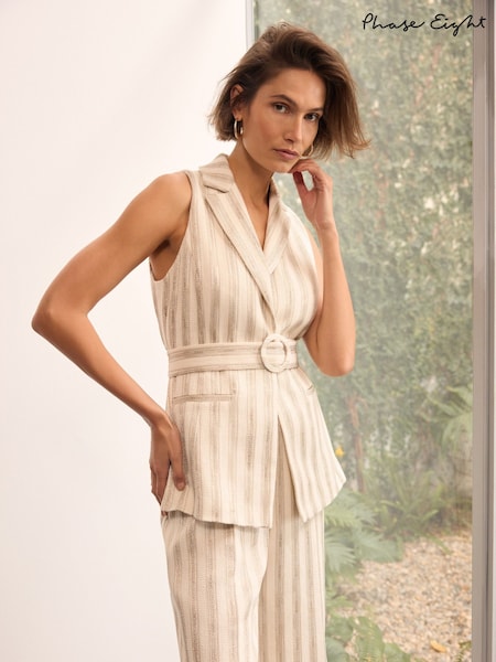 Phase Eight White Tabitha Waistcoat (F93051) | £129