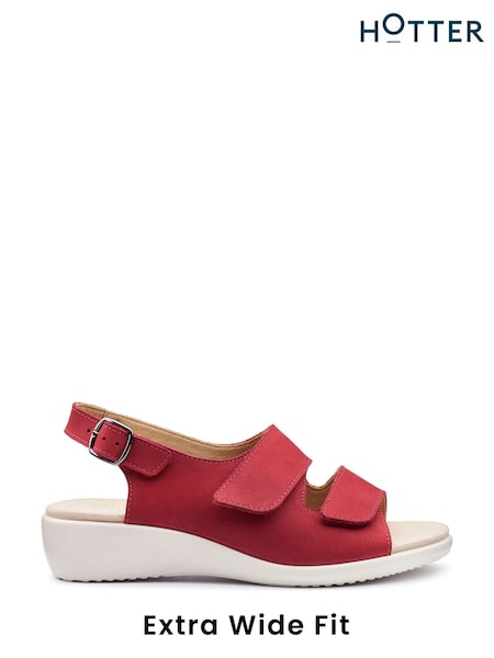 Hotter Red Extra Wide Fit Easy II Touch-Fastening Sandals (F93066) | £79