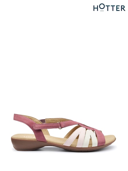 Hotter Red Regular Fit Flare Touch Fastening Sandals (F93090) | £85