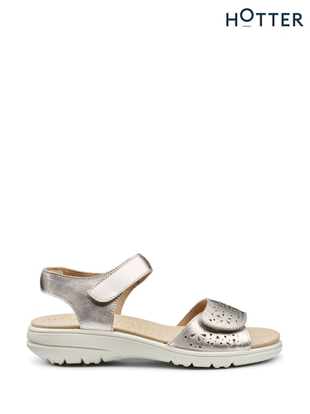 Hotter Gold Regular Fit Leah II Touch Fastening Sandals (F93143) | £75
