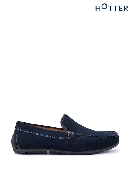 Hotter Blue Regular Fit Nathan Slip-On Shoes (F93156) | £69