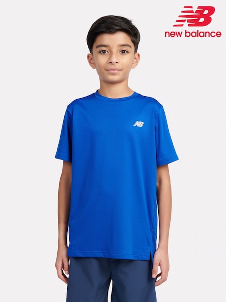 New Balance Blue Kids Athletics T-Shirt (F93177) | £23 - £28
