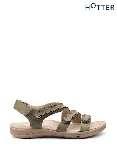Hotter Green Regular Fit Savannah Touch Fastening Sandals (F93322) | £79