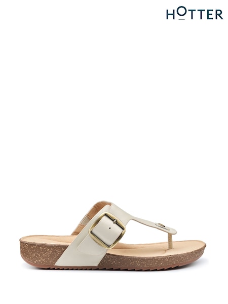 Hotter Natural Regular Fit Resort Slip-On Buckle Sandals (F93357) | £69