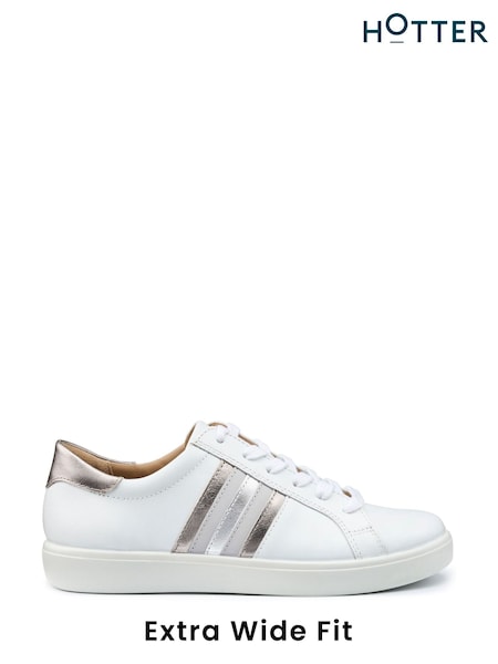 Hotter White Extra Wide Fit Switch Lace-Up Trainer (F93361) | £89