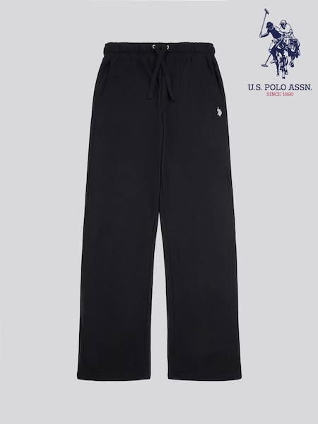 U.S. Polo Assn. Black Womens Double Horsemen Wide Leg Joggers (F93371) | £50