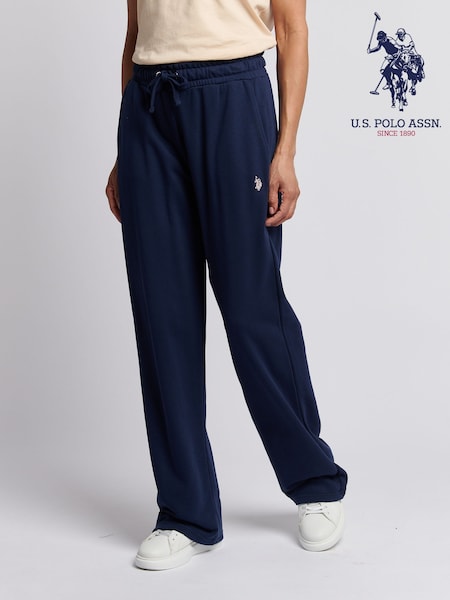 U.S. Polo Assn. Blue Womens Double Horsemen Wide Leg Joggers (F93376) | £50