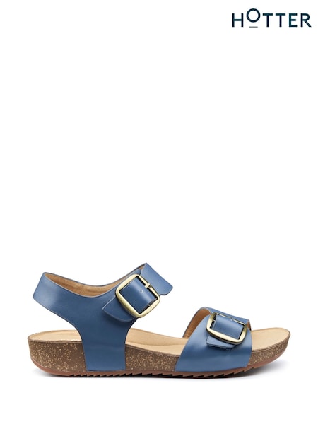 Hotter Blue Extra Wide Fit Tourist II Buckle Sandals (F93411) | £79