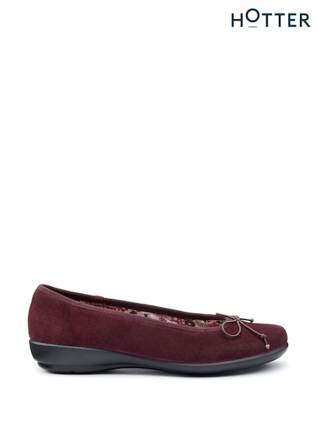 Hotter Red Regular Fit Sweetie Slip-On Slippers (F93421) | £45