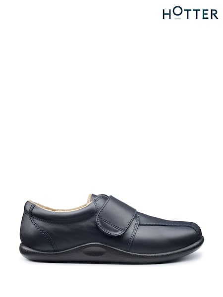 Hotter Blue Regular Fit Unwind Touch Fastening Slippers (F93427) | £59
