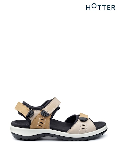 Hotter Natural Wide Fit Walk II Touch-Fastening Sandals (F93438) | £89