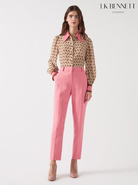 LK Bennett Pink Aimee Desert Cigarette Leg Trousers (F93470) | £199