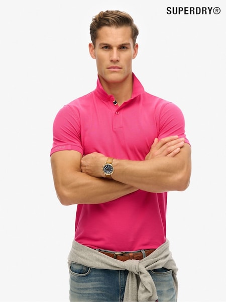 Superdry Pink City Pique Polo Shirt (F93475) | £35