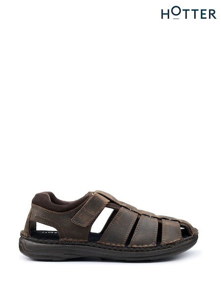 Hotter Brown Regular Fit Dock II Touch-Fastening Sandals (F93764) | £79