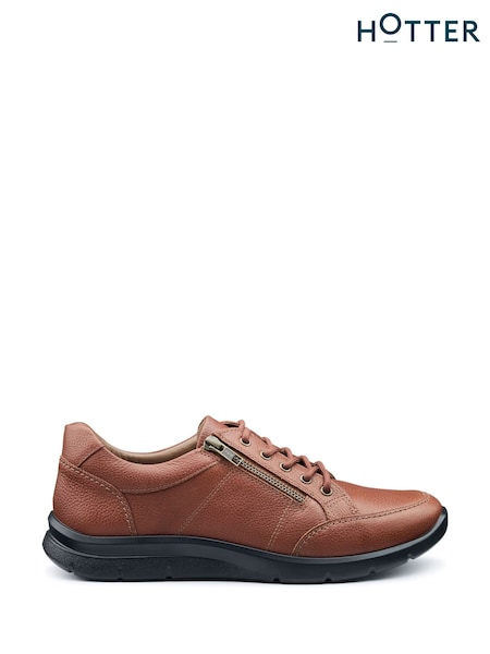 Hotter Brown Regular Fit Finn Lace-Up Zip Shoes (F93766) | £89