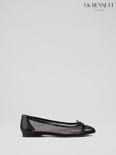 LK Bennett Black Kara Mesh Ballerina Flats (F93768) | £199