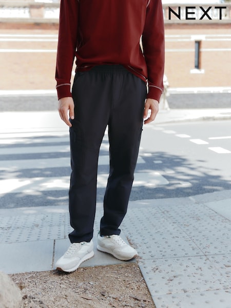 Charcoal Grey Slim Fit Tech Stretch Utility Cargo Trousers (F93780) | £35