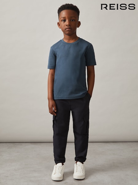 Reiss Ocean Blue Bless Cotton Crew-Neck T-Shirt (F93827) | £12