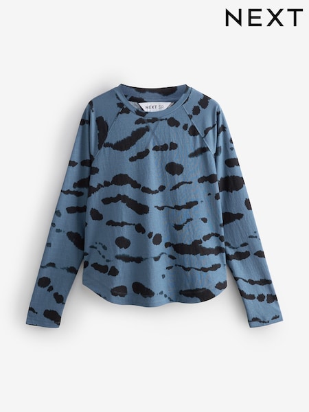 Blue Long Sleeve Animal Print T-Shirt (F93882) | £16