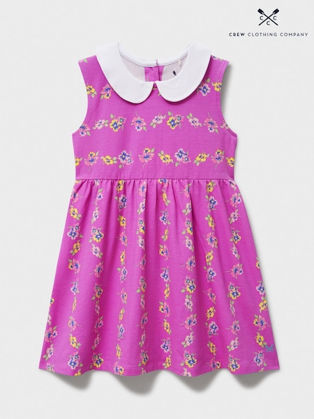 Crew Clothing Pink Peter Pan Sleeveless Floral Dress (F93914) | £22 - £26