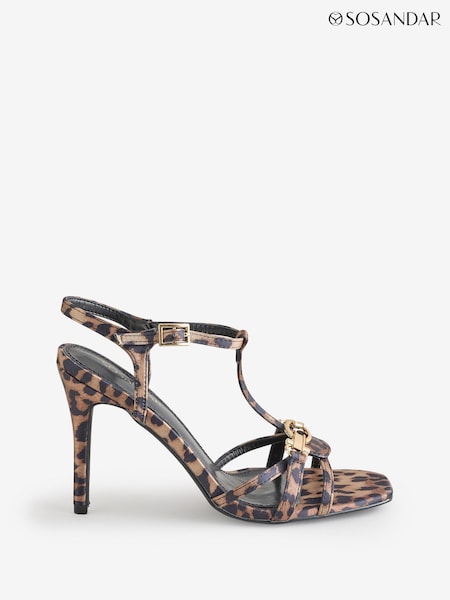 Sosandar Natural Strappy Square Toe Sandals (F93932) | £59