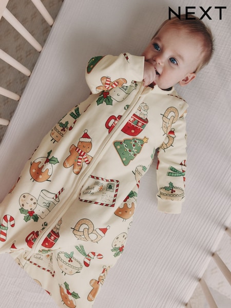 Ecru Christmas 2.5 TOG Removable Sleeve Baby Sleep Bag (F93944) | £28 - £32