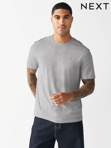 Grey Regular Fit Stag T-Shirt (F93945) | £10
