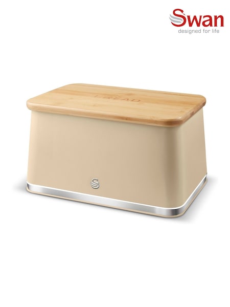 Swan Oatmeal Bread Bin with Non-Slip Base (F93959) | £38