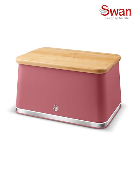 Swan Fuchsia Rose Bread Bin with Non-Slip Base (F93963) | £38