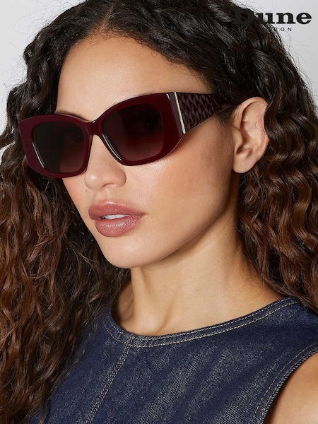 Dune London Red Oversized Gleam Fashion Sunglasses (F94025) | £89