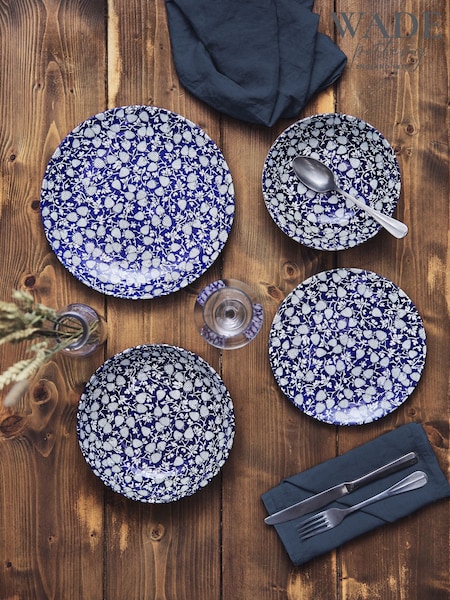 Wade Set of 4 Blue Eton Side Plates with Strawberry Design (F94039) | £52