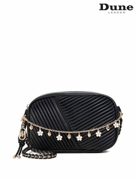 Dune London Black Chancery Small Plisse Premium Cross-Body Bag (F94044) | £109