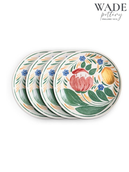 Wade Set of 4 Multi Coloured Capri Dinner Plates with Vibrant Mediterr Coloured (F94081) | £60