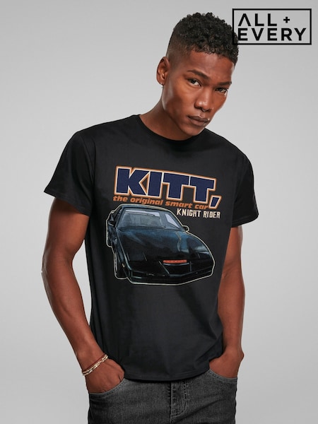 All + Every Black Mens Knight Rider KITT The Original Smart Car T-Shirt (F94104) | £25
