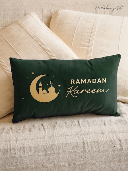 Moon Silhouette Ramadan and Eid Celebration Velvet Cushion by No Ordinary Gift (F94155) | £38