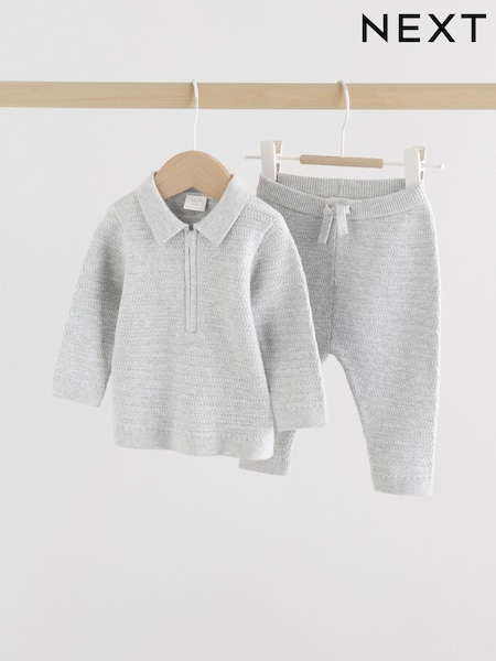Grey Baby Knitted Jumper and Leggings Set (0mths-2yrs) (F94198) | £18 - £20