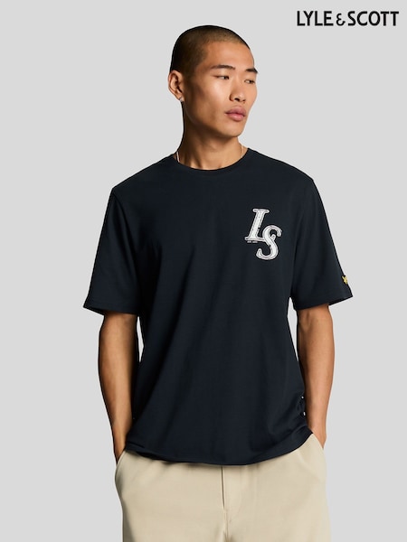 Lyle & Scott Blue 100% Cotton Emblem T-Shirt (F94290) | £35