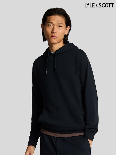 Lyle & Scott Blue 100% Cotton Superfine Pullover Hoodie (F94304) | £75