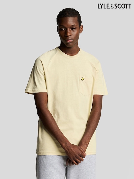 Lyle & Scott Yellow Linen Blend Raglan T-Shirt (F94312) | £40